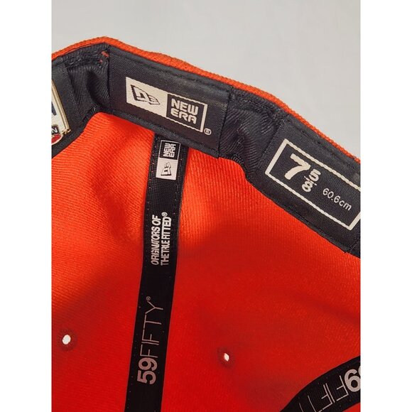 NOS Houston Astros New Era Flex Fit Cap Black & Orange 3d Embroidery sz M/L - Picture 9 of 9